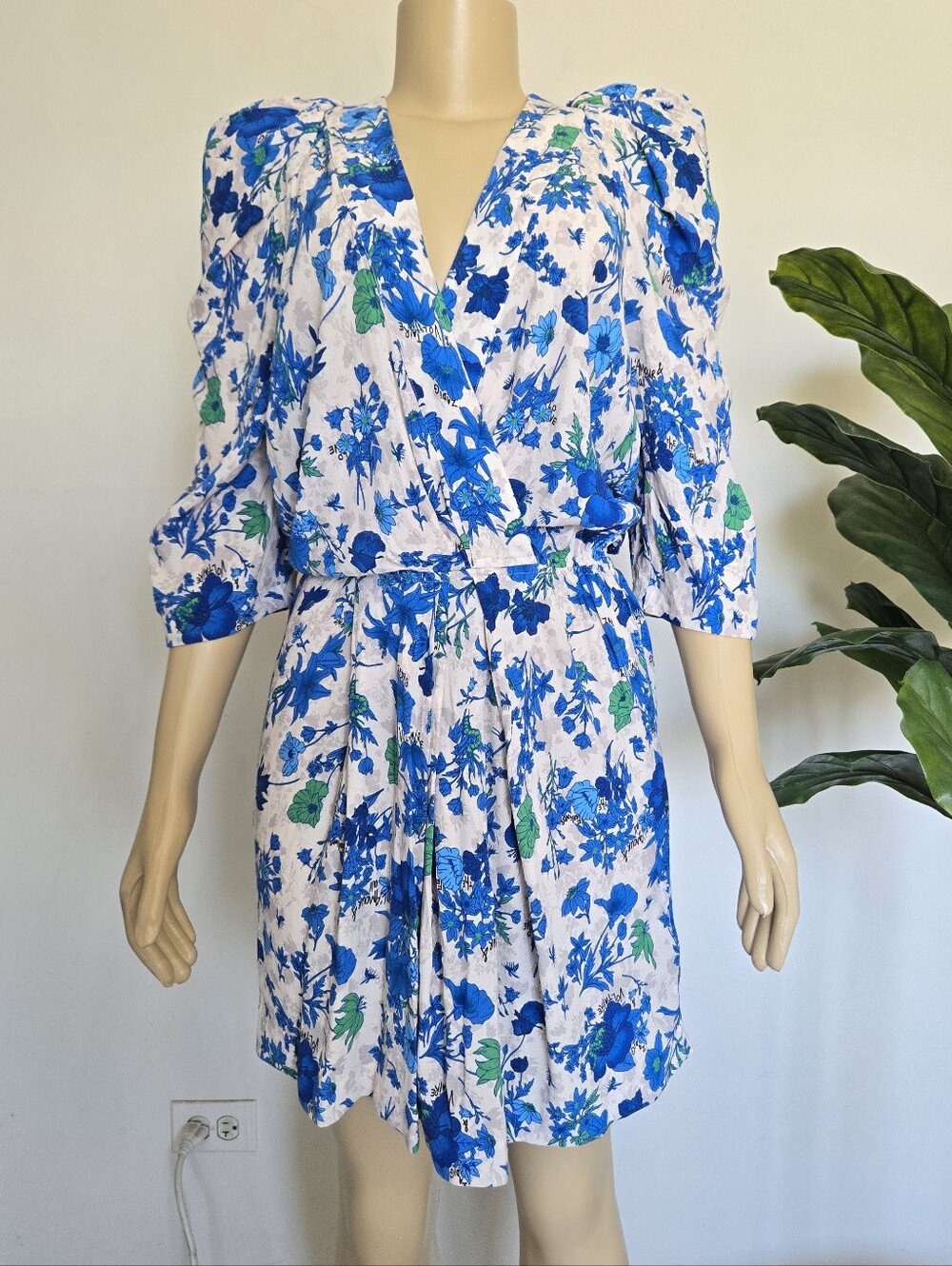 Zadig & Voltaire Ruz Crepe Mini Dress in "Garden Flowers" Print Size M Women's